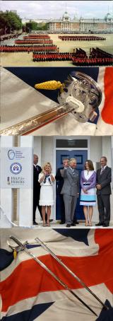 A Grenadier Guards Officer's Sword From The Lanes Armoury Sold, and Raised £2,465 For The Queen Elizabeth Hospital Birmingham Charity, Photographed With H.M. King Charles formerly HRH P.O.W