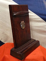 An Unusual Piece of Original, Airship Aeronautica, 1929 Zeppelin Display Stand, In Oak With Zeppelin Badge And Carved Airship