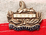 A Very Good WW1 Gloucester Regt. Sterling Silver & Blue and White Enamel Military Sweetheart Brooch