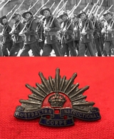 WW2 Australian Instructional Corps - Officer Bronze and Enamel Hat Badge