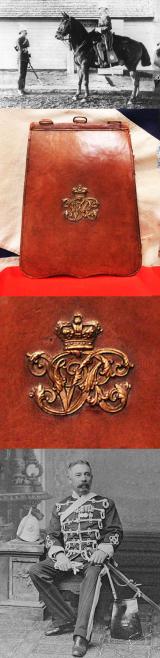 A Very Good & Most Rare ‘Colonel-of-Staff’ Hussars Regiments 19th Century British Army Colonel’s Undress Sabretache, in Russia Leather, With  Royal Cypher