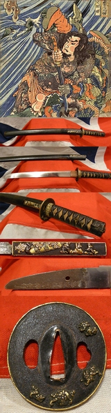 A Fabulous, Signed, Antique, Samurai O-Tanto, Late Shinto Period. All Original Edo Fittings Goto School.