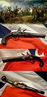 A Good, Antique, 18th century, King George IIIrd  Flintlock Officer’s Pistol by Wheeler, Used in the Peninsular War and Waterloo