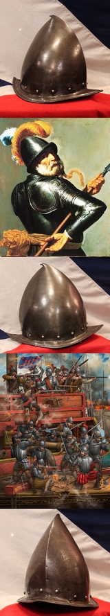 A Very Fine and Beautiful, Original 16th Century ‘Conquistadors.’ Type Morion Helmet, Captured From the Spanish Armada Attempted Invasion of Britain. Used by All Ranks, Commanders and Warriors Alike