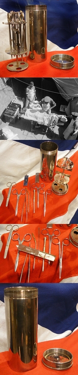 A Super British Military Surgeon's Campaign Set, In Nickel Plated Cylinder