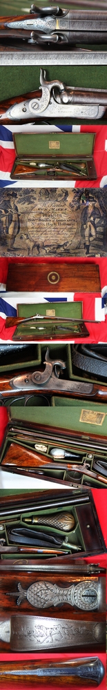 A Simply Wondrous, And An Absolute Beauty of a Set of Cased, Double Barrelled Sporting Gun 1835, Maker to The King. Master Gunsmith, W Parker of London