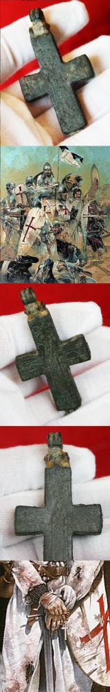 10th  to 11th Century Earliest Crusader Knights Period Bronze Encolpion Reliquary Cross. Large Size Cross To Adorn The Chest of A Crusader Pilgrim, Designed To Hold A Relic Of The True Cross of Christ’s Crucifiction