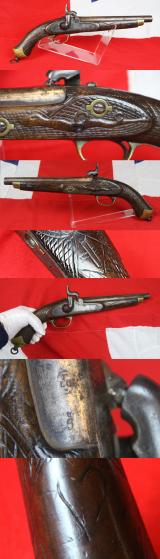 A Good King George IIIrd Period Belgian Light Dragoon Type Percussion Holster Pistol