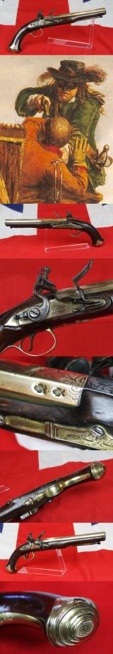 A Beautiful 18th Century, London, 1770's Brass Flintlock Blunderbuss Pistol, All Brass Mounted