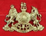 British Royal Crest General Service Helmet Plate in Gilt Brass