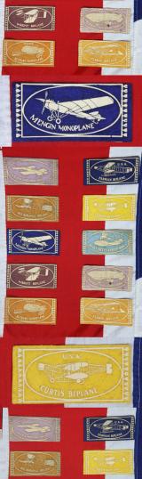 A Very Rare Original,1930's Aeronautical Collection of Wide, Wool Felt, Sleeve Patches for Early Airships & Aeroplanes