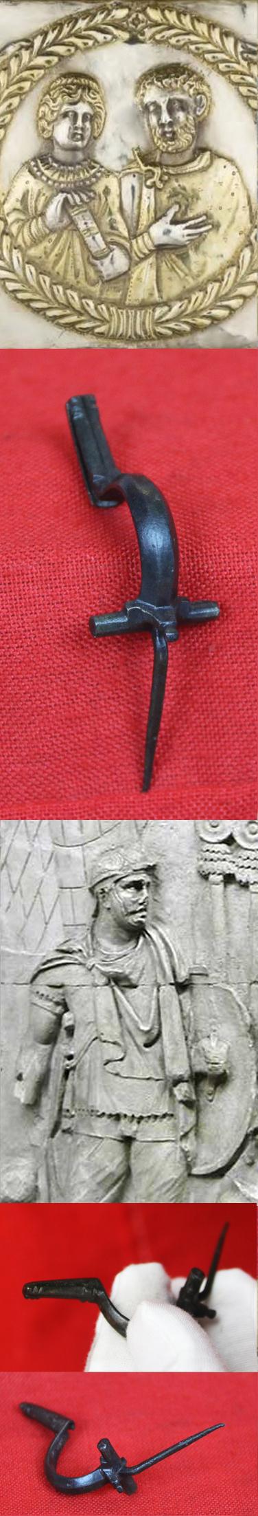Original Ancient Roman ‘Cross-bow” Fibula Bronze Toga Pin Military Issue, Fine Piece For Higher Ranking Figures in the Legion, Such As a Centurion or Tribune