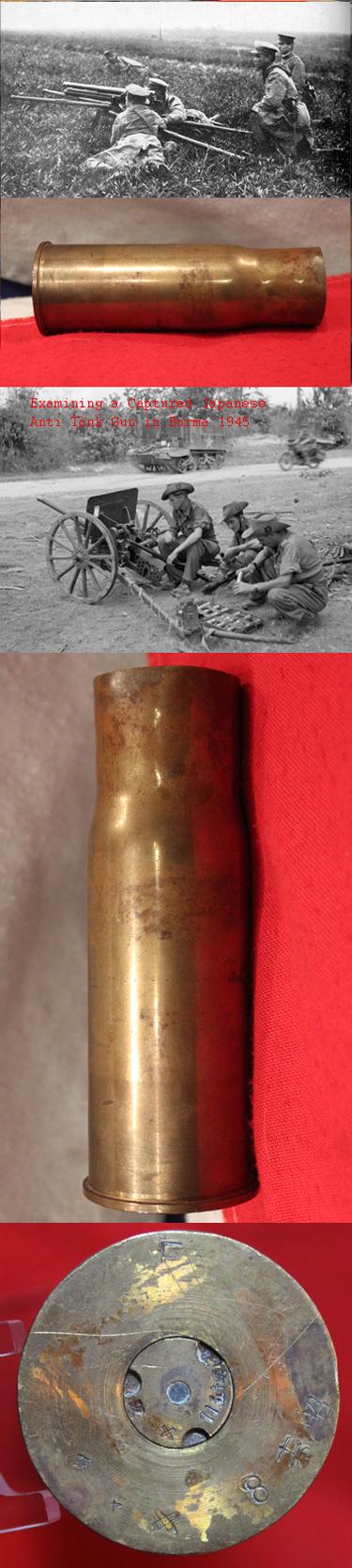 A Very Rare WW2 Japanese Shell Case From a Type 11 37mm Infantry Anti Tank  Gun
