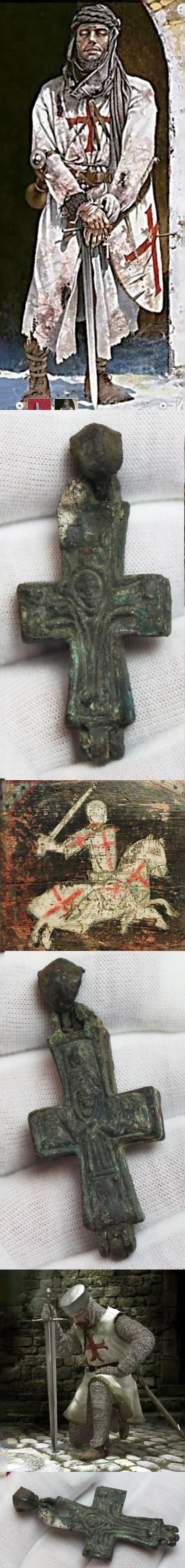 An Early Crusades Period Reliquary Cross Pendant Still Sealed  From the Ancient Holy Land. Approximately 1000 years old