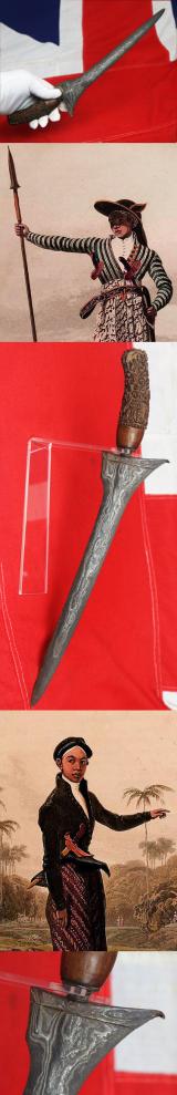 A Fine Bladed Indonesian Keris, Nickel Iron Meteoric Blade