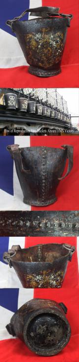 A King George IIIrd Royal Naval Fire Bucket Issued by the Board of Ordnance Circa 1790's. As Used on HMS Victory and The British Ship's-of-the-Line