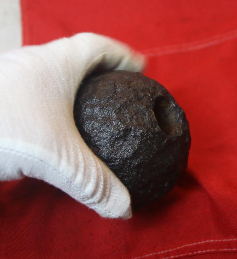 A Most Rare Original 17th to 18th Century Iron Royal Naval Exploding Hand Grenade, 3.5 inches