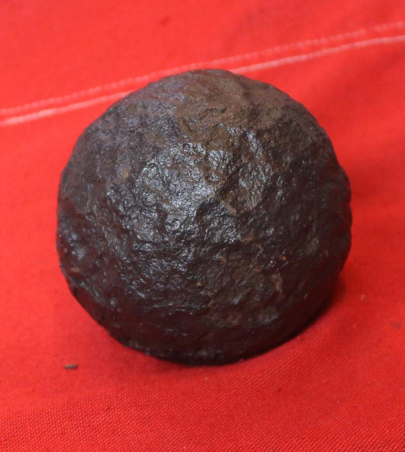 A Most Rare Original 17th to 18th Century Iron Royal Naval Exploding Hand Grenade, 3.5 inches