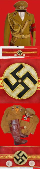 Original Third Reich NSDAP, German 1930's National Socialist WW2 German Greatcoat or Tunic Armband of an Ortsgruppenleiter, Only 4 ranks Below Hitler In The Order of Seniority & Authority