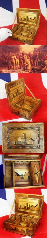 A Simply Beautiful Original Napoleonic Wars French 'Prisoner of War' Straw Valuables Box. Around 220 Years Old Made By French Prisoners from The Battle of the Nile To Waterloo