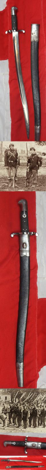 A Superb Service Issue 1856-8 Two Band Enfield Yataghan Blade Sword Bayonet. Used In The Opium War with the P1853 Enfields in The Late 1850's China and the American Civil War From 1861