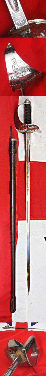 An Earliest Independance Pattern Royal Swaziland Police Senior Officer's Sword. Commissioned From Wilkinson Sword In 1969. Superb Condition For Age With Field Service Scabbard