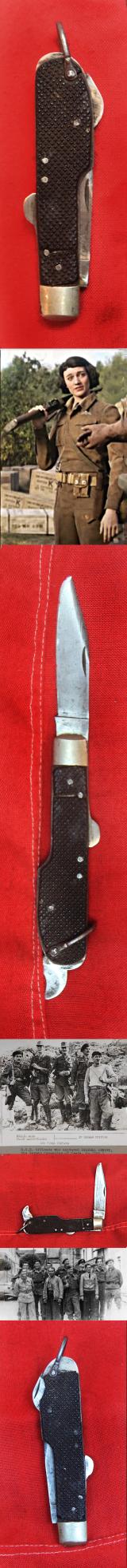 A Most Rare Original WW2 SOE/OSS Issue, Clandestine Special Operations Executive Agent's Folding Espionage and Sabotage Clasp Knife With Tyre Slasher.