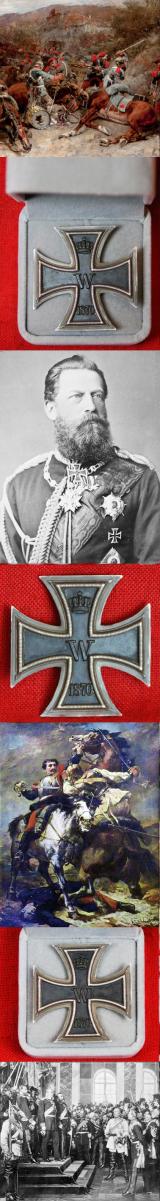 An 1870 Model II Franco Prussian War Prussian Iron Cross 1st Class For Heroism, Bravery & Exemplary Leadership in Combat in Silver {Hallmarked} & Iron Centre, with Maker Stamp on the Pin.