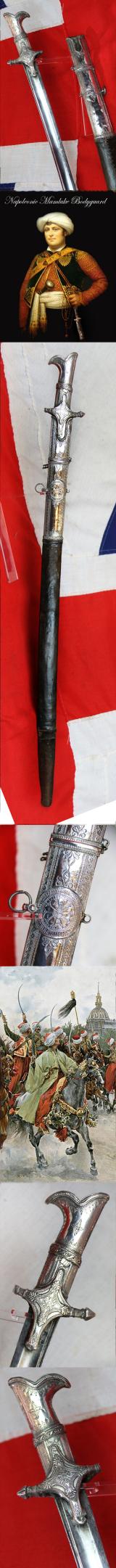 A Rare & Beautiful, French, Napoleonic Wars Era, Consular Guard, Then, Imperial Guard, Silver Mounted Sword. A 'Sabre d'Officier Superieur a Monture a L'Orientale', With French Napoleonic Nationale Maker Inscription, Coulaux et Cie, Circa 1801