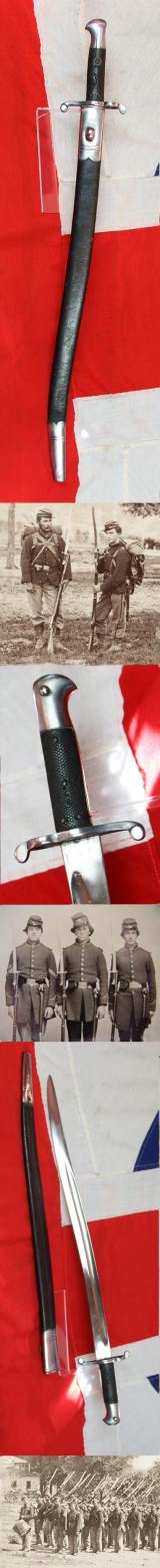 A Very Good Service Issue 1856-8 Two Band Enfield Yataghan Blade Sword Bayonet. Used In The Opium War with the P1853 Enfields in The Late 1850's China and the American Civil War From 1861