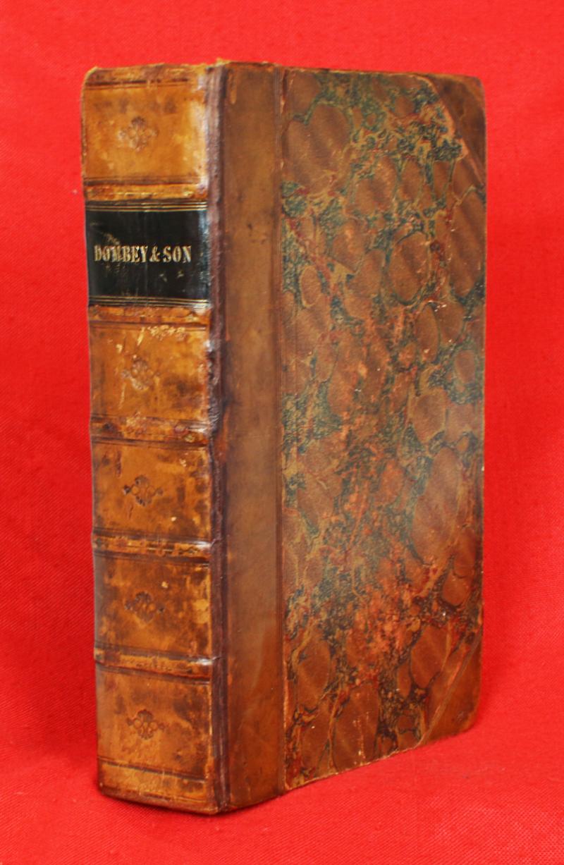 Charles Dickens Ist Edition Of Dombey & Son From the Shandon Collection of Robert Napier Half Bound With Marble Leaves. With Illustrations by Hablot Knight Browne