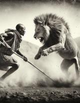A Very Good 19th Century Masai Warrior's Lion Hunter's Long Spear