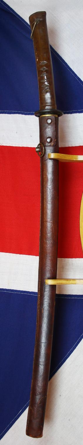 This Is A Truly Fabulous Ancestral Bladed WW2 Officer's Katana With A Rare Shinto Blade, Circa 1615, Signed Hizen no Kuni Ju Nin {Suriage, Tadayoshi} 肥前国住人 & 忠吉作 相模守義道 Bearing the Signatures of Two Master Sword Smiths of Both Hizen and Osaka