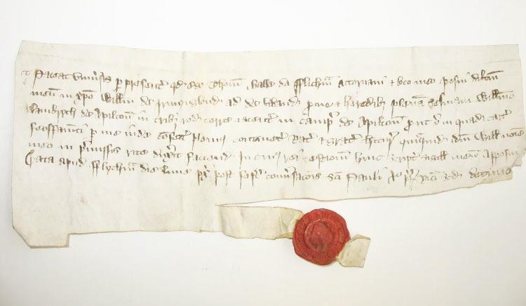 Most Rare and Intriguing, Original 1300's, Medieval Ecclesiastical Personal Bronze Seal Matrix of Two Figures Each in a Lancet Arch, Engraved At The Rim St Philip {the Apostle}. Over 700 Years Old. With Potential Connection to Kirkham Priory, Yorkshire