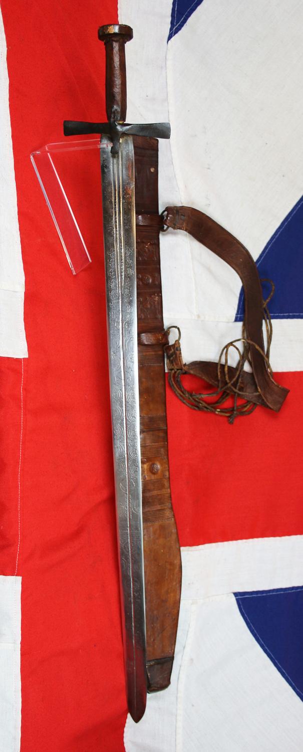 A Hugely Impressive, Attractive and Historical, Sudan War 'Mahdi' Warrior's War Sword, a Siege of Khartoum' Period & Battle of Omdurman Kaskara. With Spectacular Blade Bearing Armourer's Stamps & Inscription