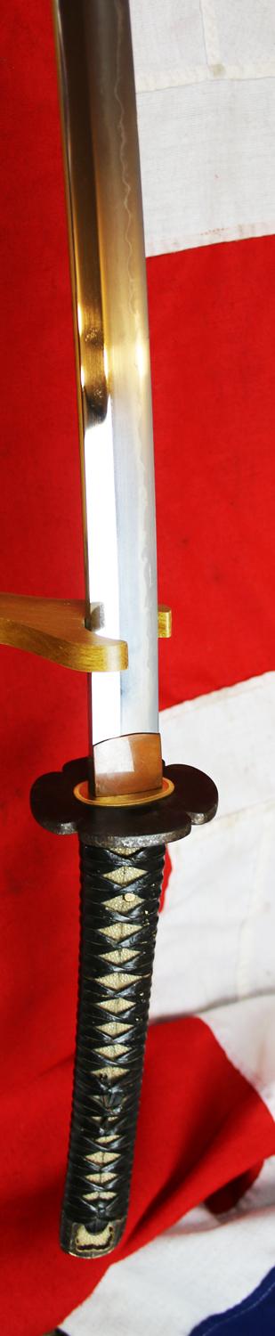 A Most Fine and Impressive Samurai Horseman's Handachi Katana. Shinto Period From the 1600's Around 400 Years Old. Semi Tachi Mounted. Dressed in a Full Suite Of Matching Original Edo Koshirae. Designed To Be Worn & Used In Combat Upon Horseback