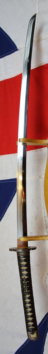 A Most Fine and Impressive Samurai Horseman's Handachi Katana. Shinto Period From the 1600's Around 400 Years Old. Semi Tachi Mounted. Dressed in a Full Suite Of Matching Original Edo Koshirae. Designed To Be Worn & Used In Combat Upon Horseback