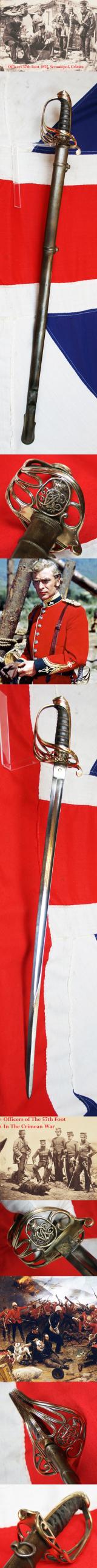 A Good Zulu War Original 1821/45 Pattern Victorian Wilkinson Infantry Officer’s Deluxe Grade Combat Sword. Traditional Gothic Style VR Cypher Pierced Half Basket Hilt With Queen Victoria’s Cypher. Exactly As Worn By Lt Bromhead. 57th Regt. Officer