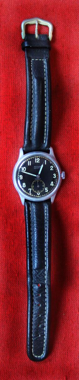 A Superb and Iconic WW2 German Luftwaffe Officer's 'Black Face' Watch By Titus, Geneva, {Switzerland} Incabloc. A Superb Original Artefact of WW2 German Aeronautical Warfare History