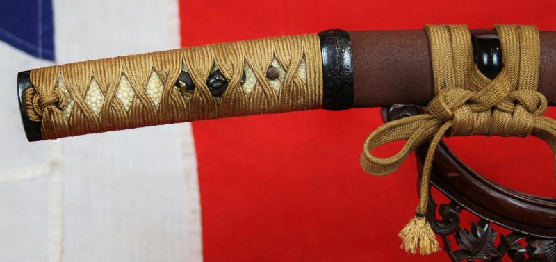 A Fabulous Antique Shinto Samurai Aikuchi O-Tanto In The Design Of A Naginata Naoshi (薙刀直し) Combined With With An Unokubi-Zukuri {Cormarant's Neck} Blade Form. In Stunning Original Edo Mounting