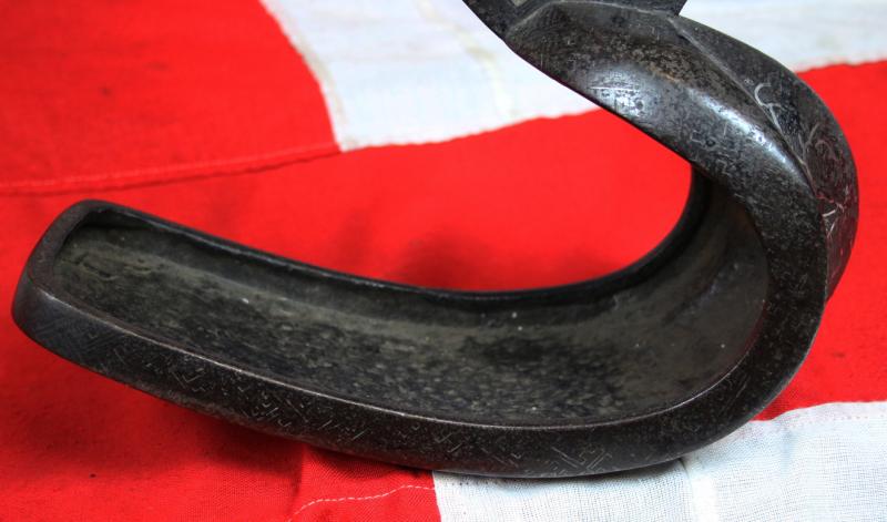 A Very Attractive, Edo Era 17th to 18th Century Samurai's Tetsu Abumi Stirrup, Inlaid With Silver in a Pattern Of a Flower Mon