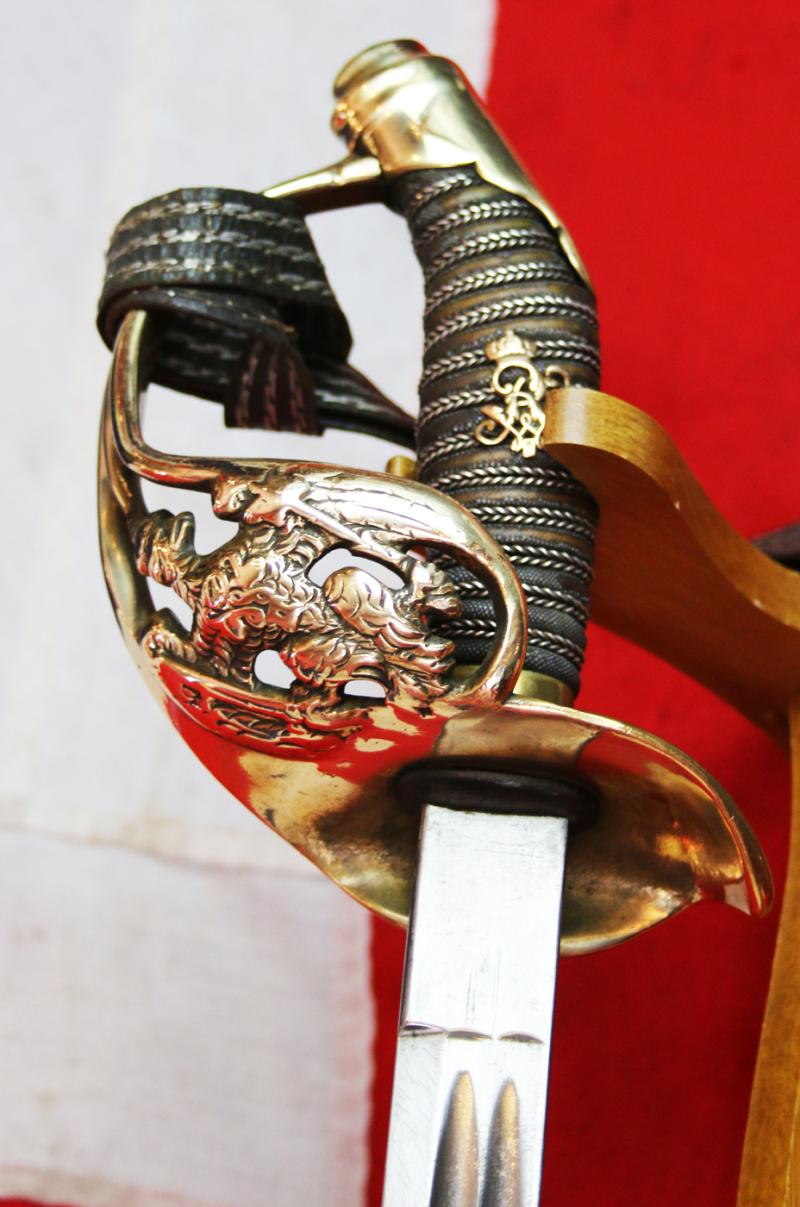 Very Fine 1889 Pattern Regimental Officer's Sword WW1 Imperial Prussian Eagle Guard With Crest of Kaiser Willhelm IInd. Surrendered on the 4th of May 1945. A Few Hours Before The Official Instrument Of Surrender Was Signed at 18.30 Hours