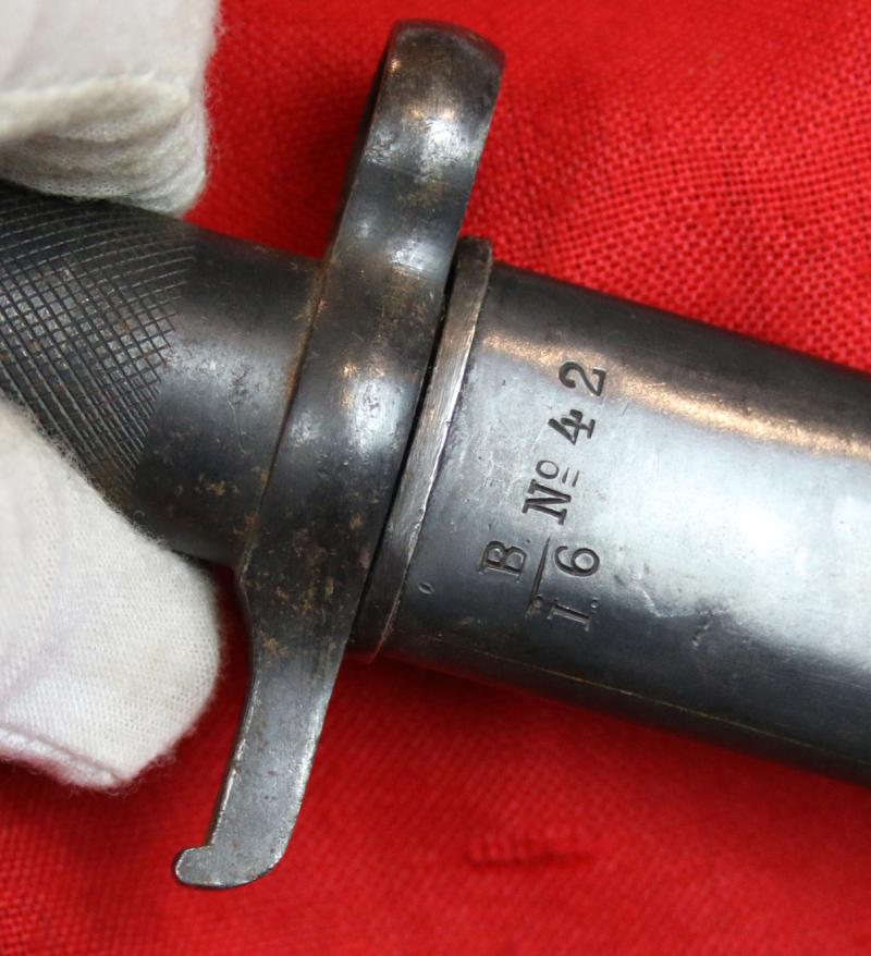 Swedish M1896 Mauser Bayonet, Knife Bayonet for Use on the 6.5 mm. m/1896 Swedish Mauser rifle. The M/1896 Bayonet Was Also Used With the M/1938 Short Rifle and AG42b Ljungmann Self-Loading Rifle During WW2