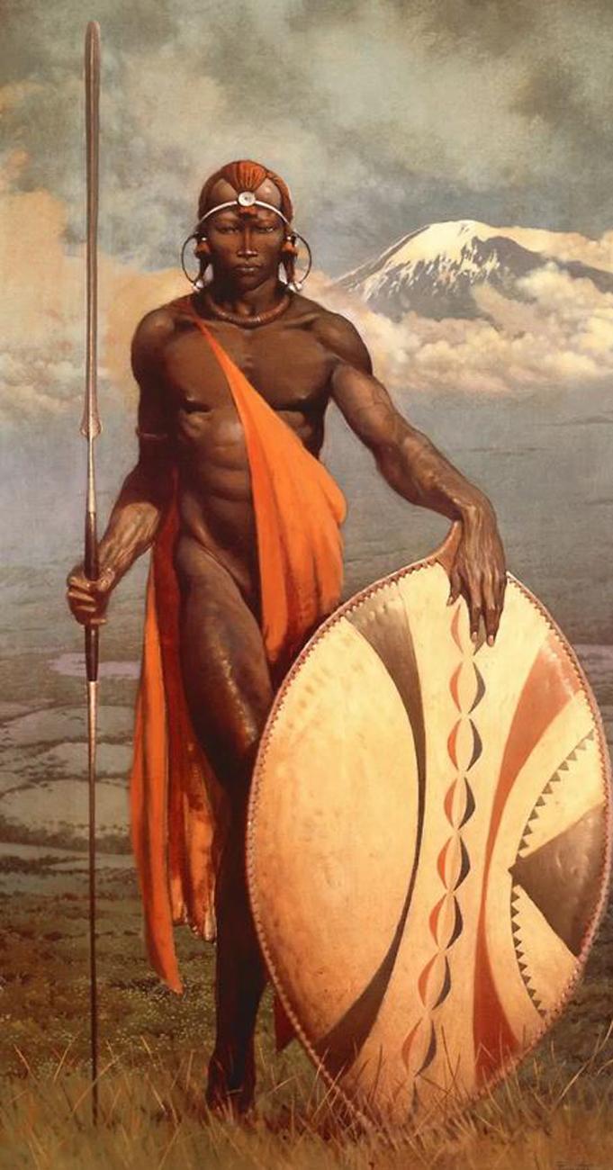 A Superb, Original, Antique Maasai Lion Hunter's Enkuma 'Lion Spear' . From the Maasai Mara of The Great Rift Valley of Kenya. Of the Best, 'Original Maasai Cultural Artifact' Examples We Have Seen in Over 40 years