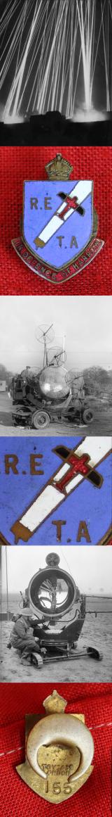 Rare Pre 1940, 36th Anti-Aircraft Battalion, Badge, Royal Engineers, based on 344 AA Company at Harrow, To Become 58th (Middlesex) Searchlight Regiment, With Service In The Battle of Britain, The Blitz, & Operation Diver to Combat Against V1 Rockets