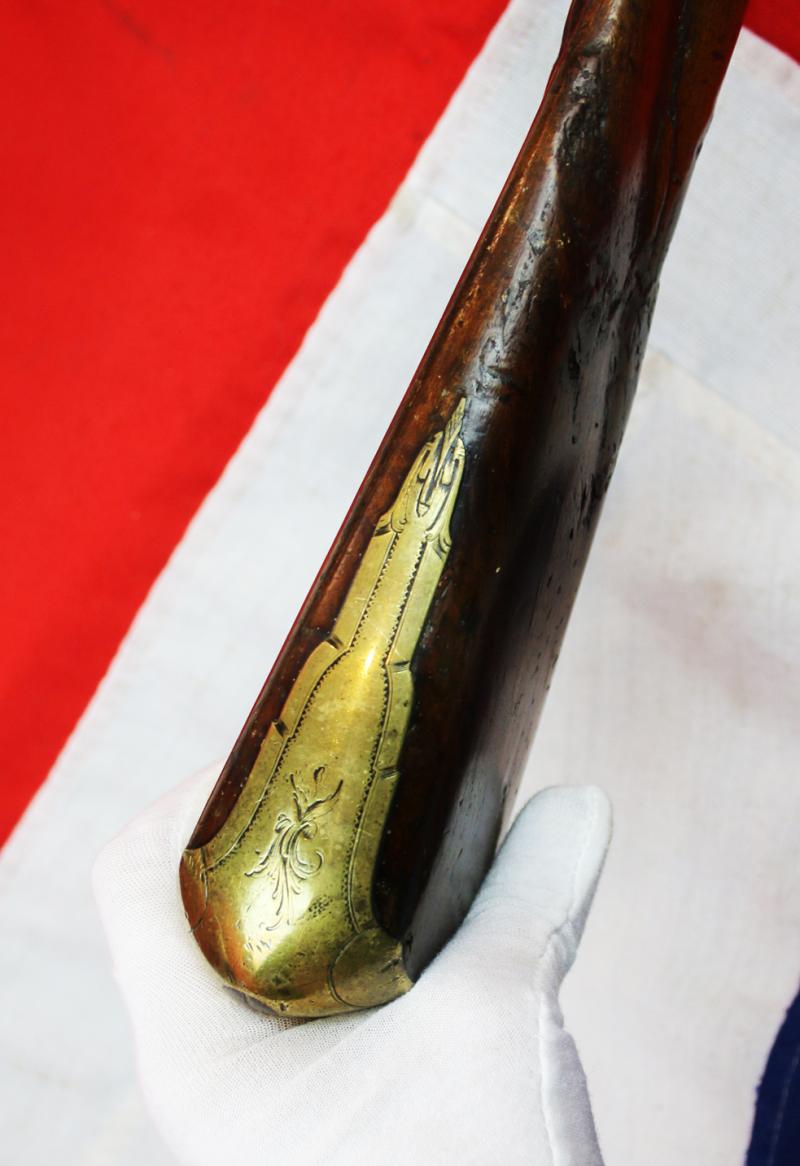 A Fine 18th Century Historic Blunderbuss With Brass Flared Mouth Barrel, Fine Walnut Stock and Engraved Brass Furniture. By Griffin and Tow London Circa 1775. One Of England's Great Gunsmith Partnerships