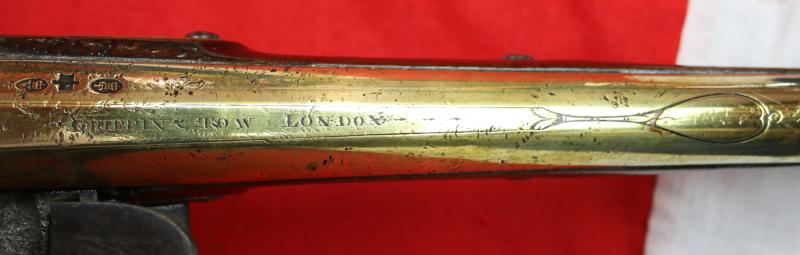 A Fine 18th Century Historic Blunderbuss With Brass Flared Mouth Barrel, Fine Walnut Stock and Engraved Brass Furniture. By Griffin and Tow London Circa 1775. One Of England's Great Gunsmith Partnerships