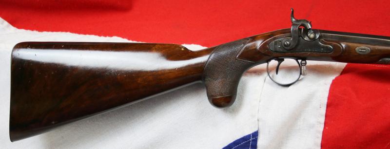 A Most Rare & Beautiful British Percussion Half Stock Light Rifle By Isaac Riviere. A Very Finely Regarded London, Bespoke, Hand Made Rifle Maker Holding Patent for His Unique Percussion Action Designs