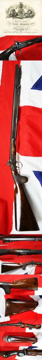 A Most Rare & Beautiful British Percussion Half Stock Light Rifle By Isaac Riviere. A Very Finely Regarded London, Bespoke, Hand Made Rifle Maker Holding Patent for His Unique Percussion Action Designs