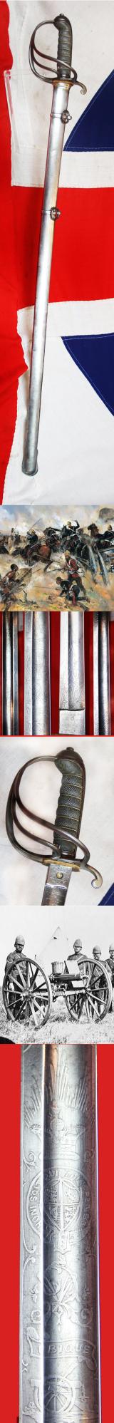 An Excellent, Victorian, Zulu War Service Royal Artillery Officers Combat Weight Sword Commissioned From Jones & Company, 6 Regent Street London of 1875